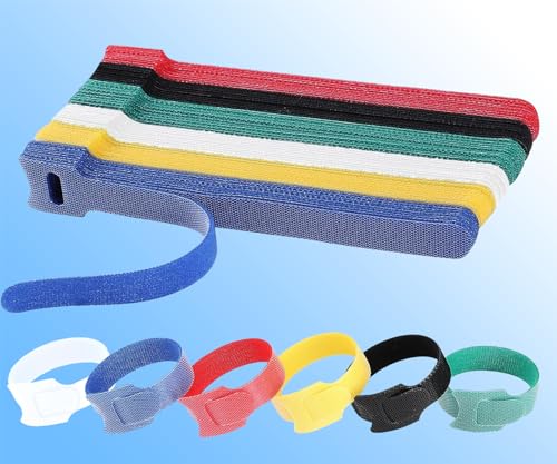 California JOS 60 PCS 6 Inches Colorful Reusable Cable Ties, Wire Ties, Cord Organizer, Cable Organizer, Adjustable Cable Management - color: Mixed Color