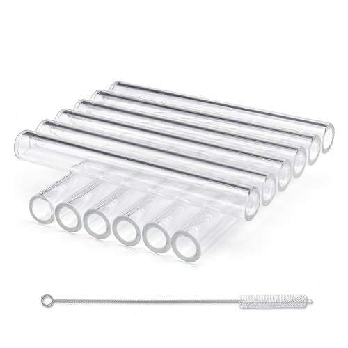 12 Pcs 4 Inch 12mm Diameter 2mm Thickness Clear Glass Tubing, Borosilicate Glass Tubes with 1 Cleaning Brush for DIY Making Glass Crafts - size: 4 inches