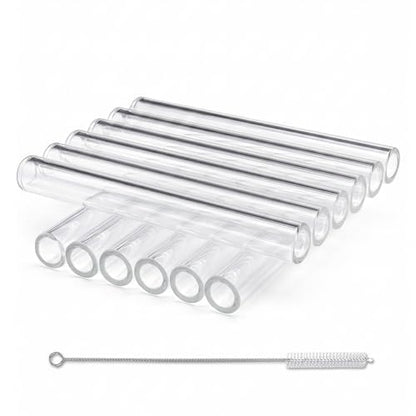 12 Pcs 4 Inch 12mm Diameter 2mm Thickness Clear Glass Tubing, Borosilicate Glass Tubes with 1 Cleaning Brush for DIY Making Glass Crafts - size: 4 inches