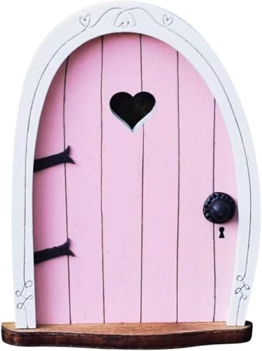 Pink Miniature Fairy Door for Tree, 3D Garden Decor, Bonsai Terrarium Micro Landscape Decoration Accessories Garden Miniatures Micro Landscape Decoration Accessories Garden Miniatures