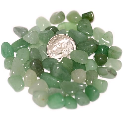 ZenQ 1 lb Crystal Chips, Tumbled Stone Chips for Crafts - color: Green Aventurine 0.2"- 0.6"
