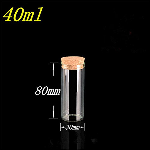 30x80mm 40ml Glass Vials Jars Test Tube With Cork Stopper Empty Glass Transparent Clear Bottles 12pcs (12, 40ml-30x80mm) - size: 40ml-30x80mm
