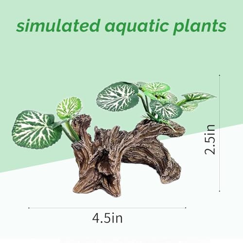 Fish Tank Decorations Artificial Driftwood with Plants for Betta Fish