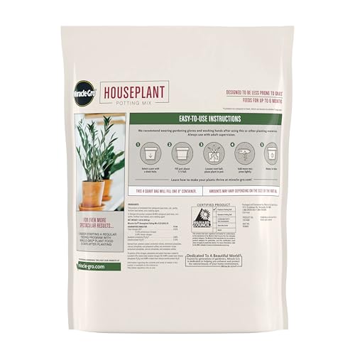 Miracle-Gro Houseplant Potting Mix, 4 qt. - size: 1 Pack, style: Houseplant