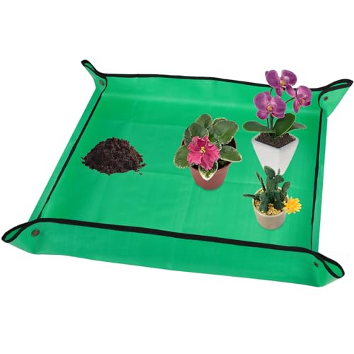 30" X 30" Large Plant Repotting Mat for Indoor Plants Potting Soil, Foldable Waterproof Plant Repotting/Potting Tray, Potting Mat for House Plants Succulents Gardening Tools Gifts for Gardener - size: Medium 30 x 30"