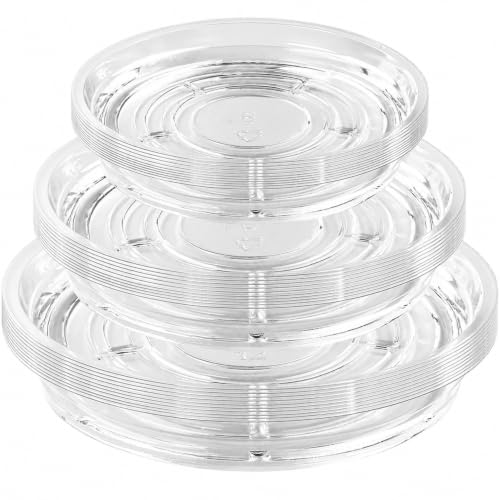 30 Pack Clear Plastic Plant Saucer Drip Trays 6 inch, 8 inch, 10 inch Plant Plate Dish for Indoor Flower Pots and Planters, Bulk - color: Clear, size: 6 8 10 inch: 30 pcs