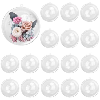 20 Pcs 5.5 Inch Clear Acrylic Fillable Balls, Christmas DIY Fillable Ornaments Balls, Acrylic Ornaments Ball for Christmas, Holidays, Weddings, Parties, and Home Decor - size: 20 Pcs 5.5 Inch Fillable Balls