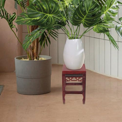 Wooden Plant Stand Flower Pot Base Display Pedestal for Bonsai Statue Crafts and Small Ornaments Hand-Polished Rustic Home Accent 6.61 X 4.17 X 4.17 in