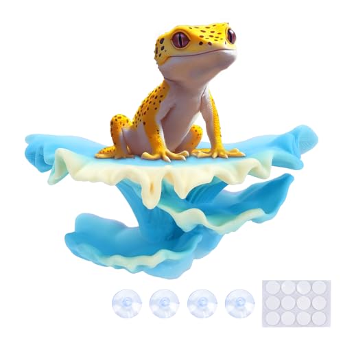 Westant Mushroom Decor for Reptile Tank, Pet-Safe (Lagoon, Shelf Cap) - color: Lagoon, size: Shelf Cap