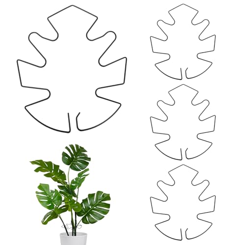 M METERXITY 2-Pack Monstera Plant Support, 7.1x6.3 Iron Plant Stem Support Stakes Stabilizer Grapple Holder for Indoor/Outdoor Climbing Thriving Growth, Turtle Shell Bamboo Clamp [Black] - color: Black