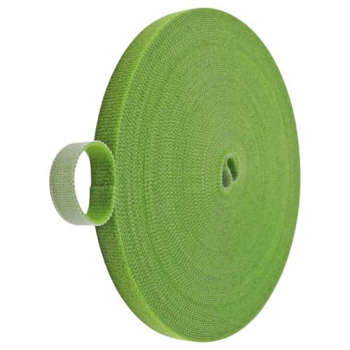 1 Roll 65 Feet/20M Plant Tape, Reusable Double-Sided Hook and Loop Tape, Width 12mm/0.47" Garden Tie for Climbing Plants Fastening Support, Cable Wire Management Strap (Green) - color: Green - 65 Feet