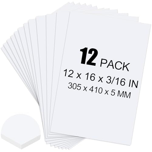 ToLanbbt 12 Pack White Foam Board, 12 x 16 x 3/16" Thick Foam Core Acid Free Poster Foamboard for Art Craft Projects, Painting, Displaying, Signage, Wedding, School - color: White, size: 12x16"-12P