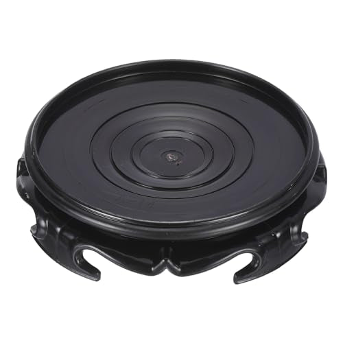 PATIKIL Planter Display Stand, 5.5 Inch Dia Plastic Round Bonsai Base Imitation Wood Style Stand Home Decor Display for Table Lamp Teapot Base, Black - size: 5.5 Inch