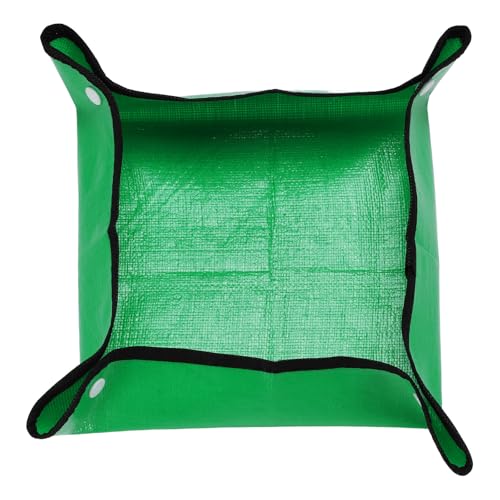 HARFINGTON Repotting Mat 13" x 13" PE Cloth Waterproof Plant Repotting Mat Foldable Portable Gardening Potting Tray with Plastic Buckle for Indoor Plant Change Soil Watering, Green - color: Green, size: 13" x 13"