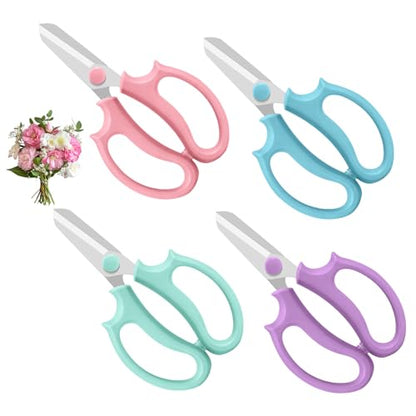 4PCS Flower Scissors, Premium Stainless Steel Garden Scissors - size: 4PCS Standard