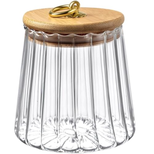 Viovian 50 FL OZ Large Glass Storage Jar with Lid Coffee Nuts Canister Vintage Clear Decorative Glass Jars for Food Coffee Beans Cookie Candy Flour - color: Large Taper 51oz/1500ml