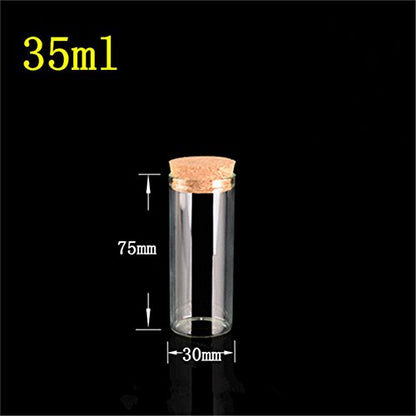 30x75mm 35ml Glass Vials Jars Test Tube With Cork Stopper Empty Glass Transparent Clear Bottles 12pcs (12, 35ml-30x75mm) - size: 35ml-30x75mm