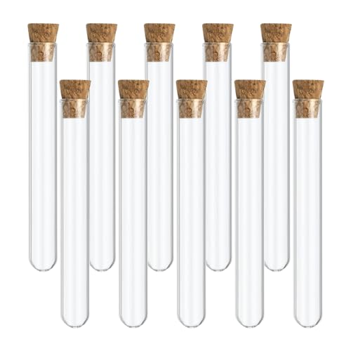 PATIKIL 3ml Test Tubes, 25pcs 2.95x0.39in Glass Clear Round Bottom Test Tube Containers with Stopper for Bead Party Candy Bath Salt Storage Scientific Experiment Plant Propagation - size: 3ml