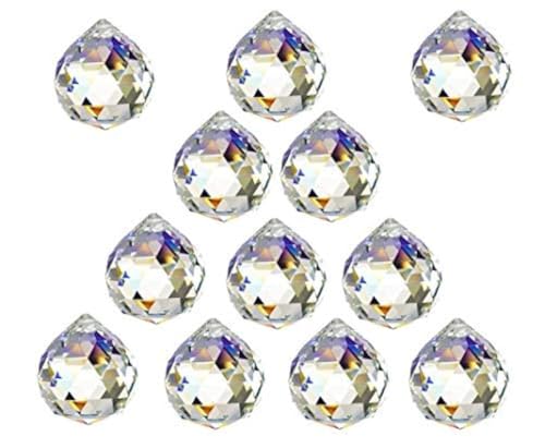 12 Pcs Crystal Ball Prism Suncatcher 30mm Rainbow Pendants Maker | Clear Glass Crystal Ball Prism,Hanging Crystals Prisms for Windows,for Feng Shui,for Home,Office,Garden Decoration