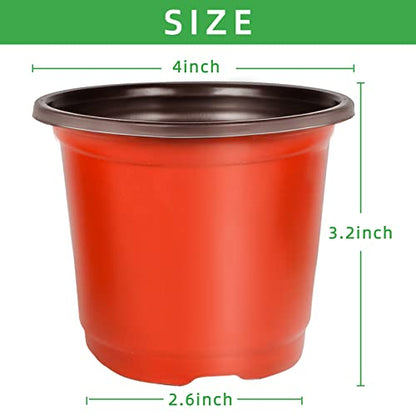 TDHDIKE 4" Small Plastic Plant Nursery Pots 50Pcs with Labels - size: 4inch50