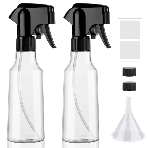 12oz Continuous Mist Plastic Spray Bottle 2 Pack All Purpose - color: Clear-2pcs