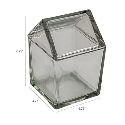 Creative Co-Op 45-Ounce Glass House Shaped Jar with Lid, Clear - size: 45-Ounce