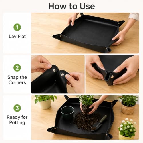 1 Pc Foldable Plant Repotting Mat, 66cm Soil Control Tray