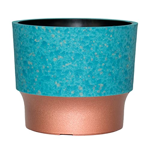 The HC Companies 2.5 Inch Sprite Mini Succulent Pot 2.5"x2.5"x2.10Inch in Faux Turquoise with Copper Bottom Color - color: Faux Turquoise With Copper Bottom Color, size: 2.5", style: Pack of 1