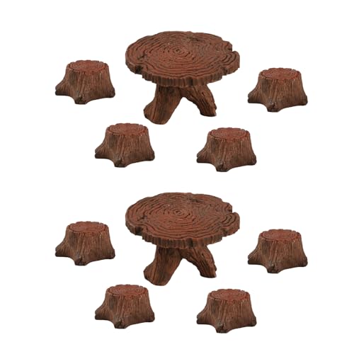 10Pcs Miniature Table and Chairs Set Mini Resin Furniture Ornaments Kit Mini Fairy Accessories for Fairy Garden DIY Garden Plant Pot