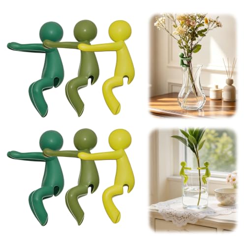 6 Pcs Cute Plant Propagation Station Buddy, Water Propagation Cutting Holder, Decorative Stem Support for Indoor Plants, Hydroponic Accessories for Vases Jars Home Garden Green