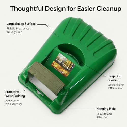 Gardzen Plastic Large Leaf Scoop Hand Rakes - style: Scoops