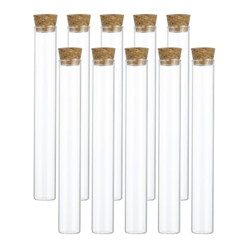 PATIKIL 20ml Test Tubes Glass Clear Flat Bottom Test Tube Containers 20Pcs