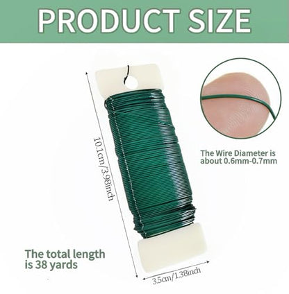 22 Gauge Green Floral Wire 3 Pack 114 Yards Flexible Paddle Wire for Christmas Wreath Tree,Crafts,Garland and Floral Arrangements (3,Green, 114 Yards) - color: Green