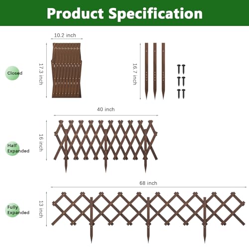 Expandable Garden Fence, Wood Lattice Panels for Outside, Trellis for Climbing Plants Outdoor for Climbing Plants Such as Ivy and Roses, As Well as Decorating Garden Terraces and Rooms (2)