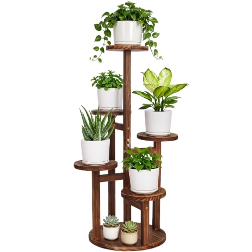 5 Tier Plant Stand Indoor, Tall Round Plant Shelf for Indoor Plants