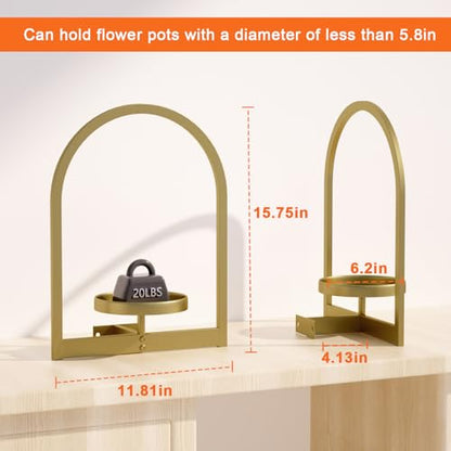 Flenpptly Wall Plant Holder, Wall Planter for Indoor Plants, 2 Pack Gold - size: 2 Pack-Gold