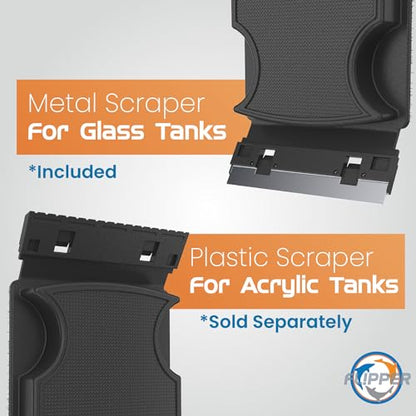 FLIPPER Max Magnetic Aquarium Glass Cleaner – 2-in-1 Scrubber and Scraper, Hands-Free Fish Tank Cleaner for Algae Removal, Safe for Glass and Acrylic Tanks up to 3/4" (19mm), Freshwater & Saltwater - size: Max