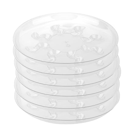 6 Pack 12 Inch Heavy Duty Clear Plastic Plant Saucer Sturdy Pot Tray Plant Drip Trays for pots,Plant Water Catcher Tray,Flower Pot Saucer Water Drainage Tray Floor Protector (12 Inch) - size: 12 inch