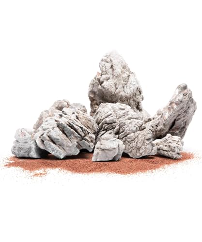 SubstrateSource Natural Aquarium Stones - Light Brown with Gray, Dimples & Craters, Decorative Aquascaping Rocks, Epiphytic Plants, Shrimp, Betta Fish Tank & Reptile Enclosure - Elephant Skin, 20 LB - color: Elephant Skin, size: 20 Pounds