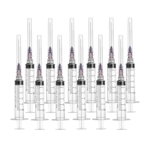 20 Pack 5ml Syringes with 22 Gauge 1.25 inch, Sterile Luer Lock Lab Syringes for Scientific Measuring and Refilling, Individual Package - color: 20 Pack, size: 5ml 22Ga 1.25"(Luer Lock)