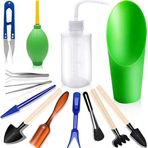Succulent Tools, Mini Garden Tool Set, Transplanting Tools Set, Succulent Care kit for Succulent Miniature Gardening Plant, Multi, 13 Pcs - style: Green