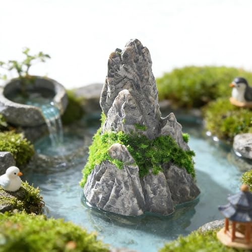 2Pcs Diorama Rocks Fake Rock Miniature Stone Statue for Diorama Supplies, Micro Train Landscape, Railway Sand Table, Zen Garden Accessories (Style6, 4.1x3.1cm) - color: Style6