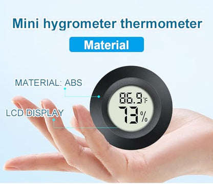 JEDEW 4 Pack Hygrometer Thermometer Digital Humidity Meter Indoor/Outdoor Humidity Monitor Reptile Thermo-Hygrometer for Greenhouse Humidors Terrarium Jars, Fahrenheit (℉) /Celsius(℃) (4)