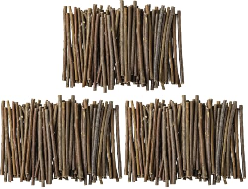 120Pcs Craft Sticks, Wood Sticks for Crafting Twigs Crafts Log Toy DIY Photo Props Rustic Decorations Ornaments 10cm 0.3-0.5cm (Pack of 3) - size: 0.3-0.5cm in diameter, 10cm in length (Pack of 3)