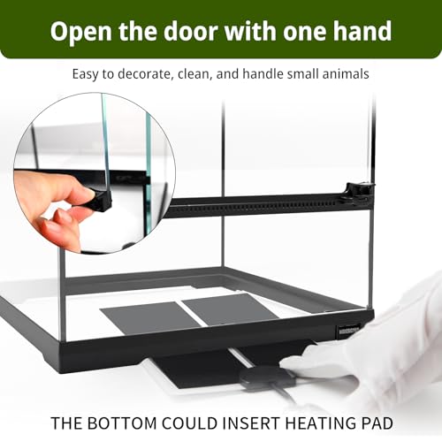11 Gallon Tall Reptile Glass Tank 12"x12"x18" with Drainage Hole - Pre-Assembled Vertical Reptile Cage Enclosure for Arboreal Geckos,Chameleon,Lizard,Tree Frog and Snake - size: 12*12*18inch with drainage hole
