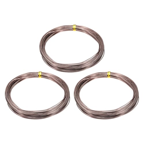 HARFINGTON 3 Roll Bonsai Wire 1mm Each Roll 32.8ft (10m) Anodized Aluminum Bonsai Wire for Gardening Tree Branch Fixing DIY Crafting, Brown - color: Brown, size: 1mm x 32.8 ft
