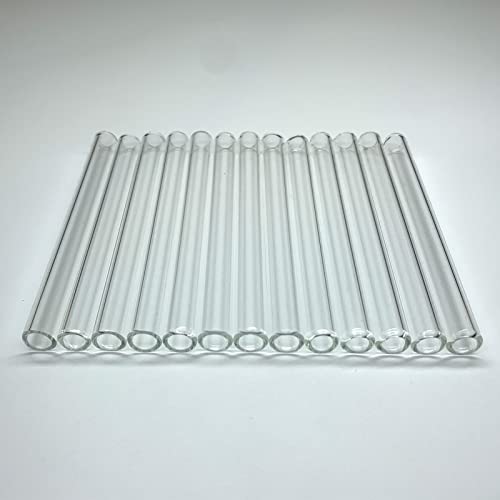 Glass Tubes 12 Piece, Reusable Glass Straws 4 Inch Long, OD 10 mm, Thickness 1.5 mm, Industrial Borosilicate Glass Tubing for Short Cup (10mm-4IN-Clear) - style: OD 10mm - 4IN Long