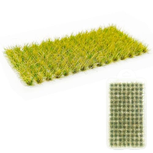 Woohome 120 PCS Bushy Tufts Static Grass Tuft Model Grass Tuft for DIY Miniature Train Landscape Terrain Railway Scenery Decorations, Yellowish - color: Color 14