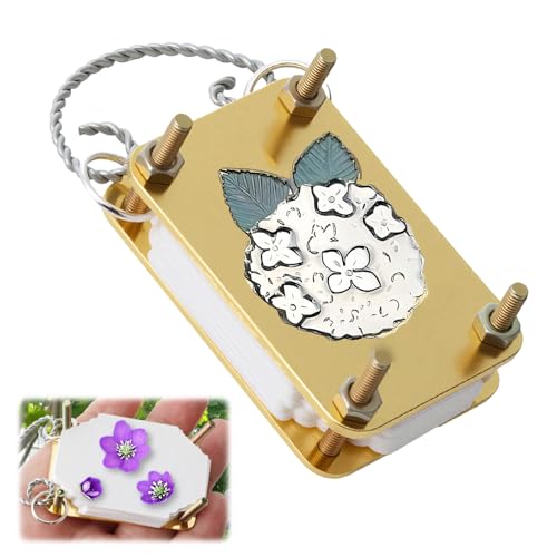 RJLCTH Micro Flower Press Keychain Set with Blotting Paper, (Hydrangea) - color: Hydrangea