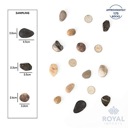 Royal Imports River Rocks, Aquarium Gravel – Natural 1"- 1.5" - 30 lbs | Decorative Ornamental Vase Filler Pebbles for Potted Plants, Terrariums, Vases, Succulents, Fish Tank Gravel, DIY & Crafting - size: 1"- 1.5" - 30 lbs, style: Natural